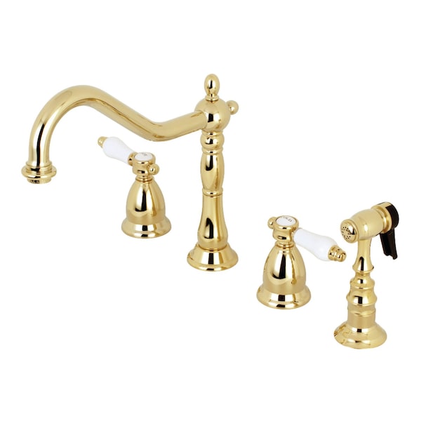 KS1792BPLBS Widespread Kitchen Faucet, Polished Brass